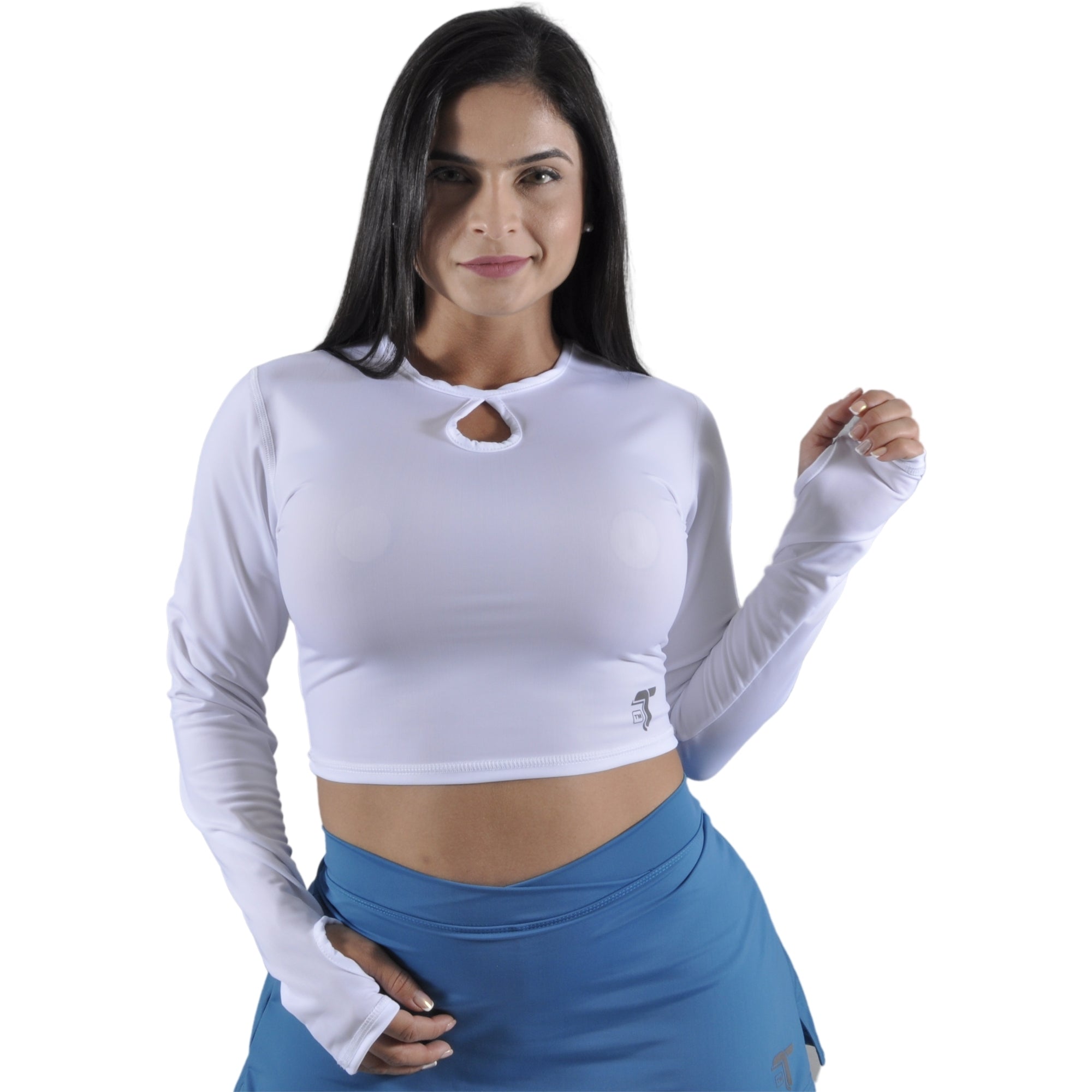 Falda Short Deportiva Pretina Cruzada Azul claro I Fit Sport - I Fit Sport Latam #