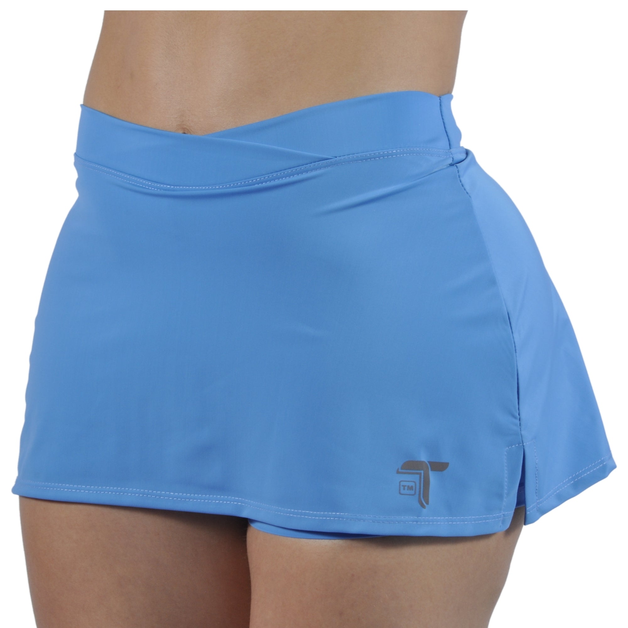 Falda Short Deportiva Pretina Cruzada Azul claro I Fit Sport - I Fit Sport Latam #