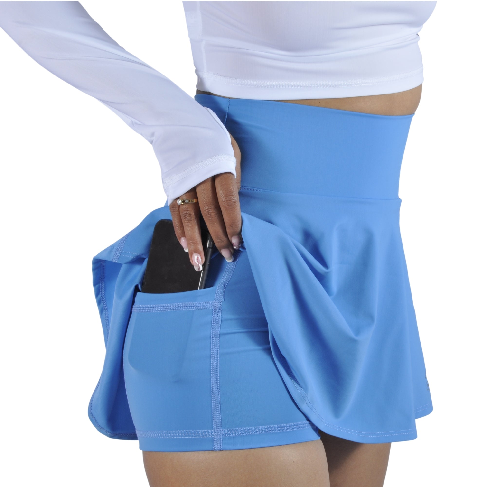 Falda Short Deportiva Ventalle Bolsillo Lateral Tuacol Azul claro - I Fit Sport Latam #