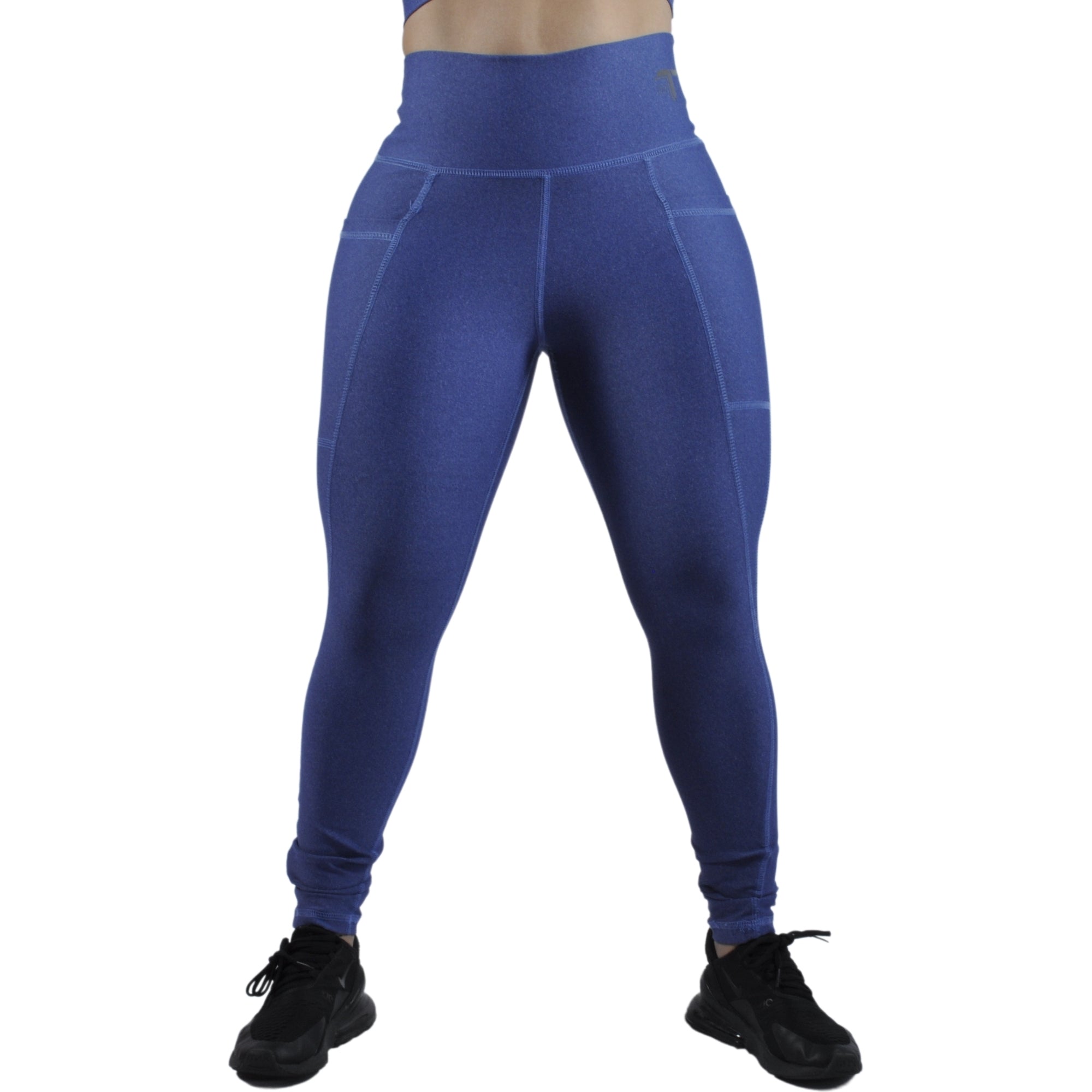 Leggins Deportivo Mujer - Bolsillo Lateral Tuacol Azul Jaspeado - I Fit Sport Latam #