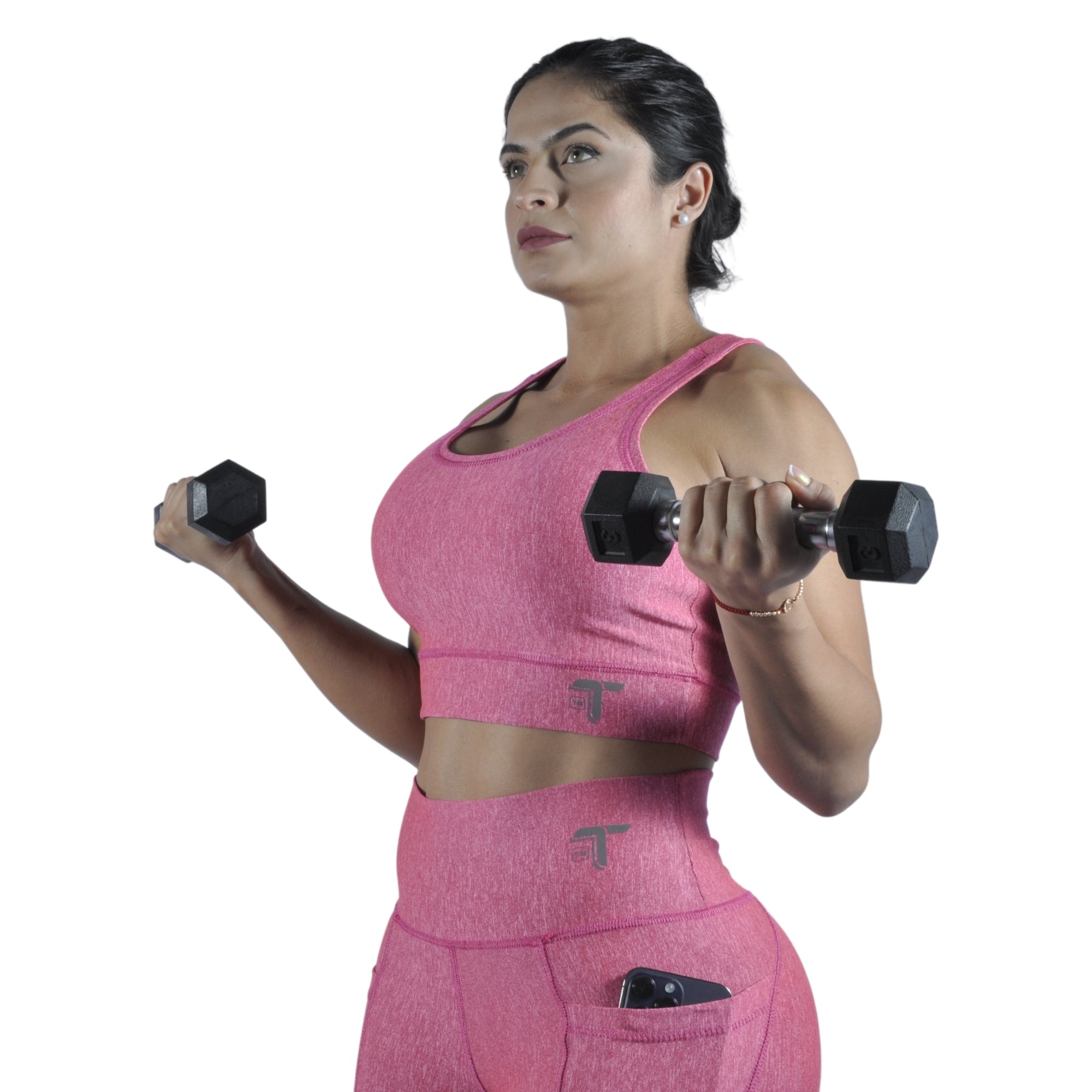 Leggins Deportivo Mujer - Bolsillo Lateral Tuacol Rojo Jaspeado - I Fit Sport Latam #