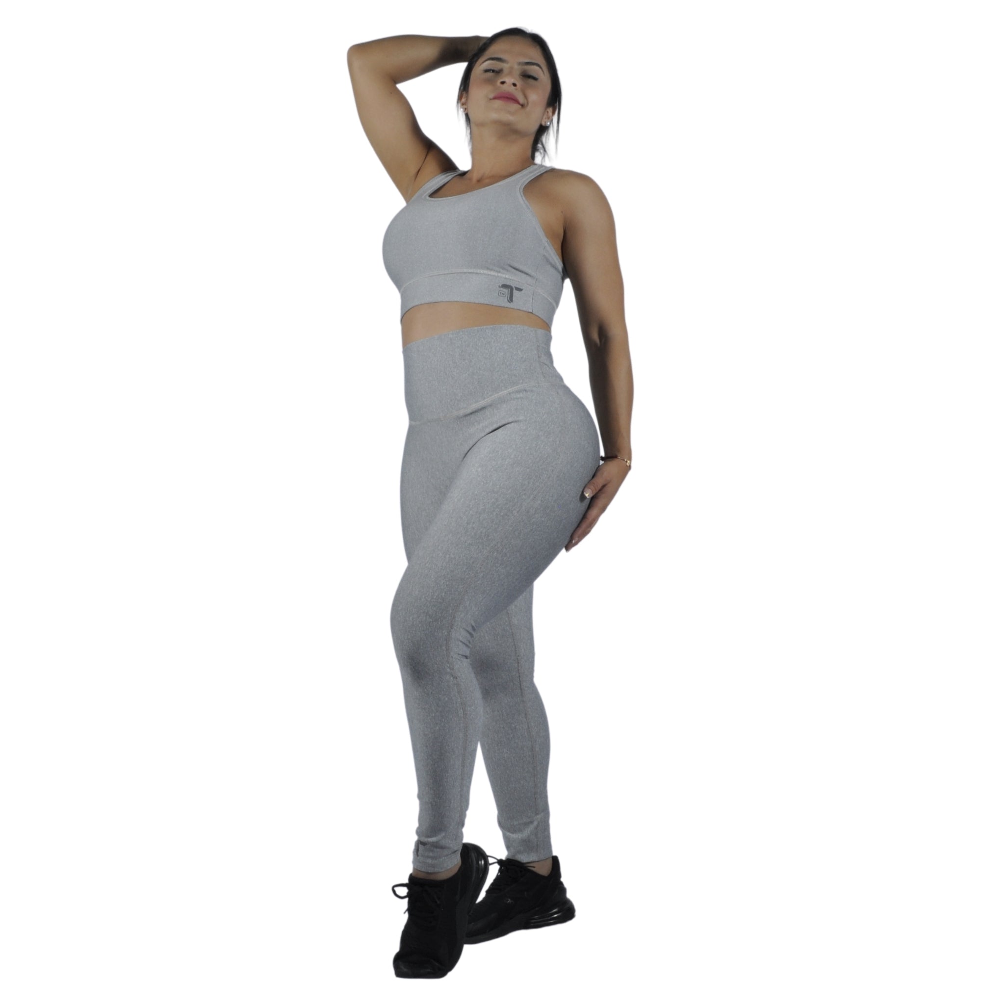 Leggins Deportivo Mujer Pretina Curva Cacique Tuacol Gris Claro - I Fit Sport Latam #
