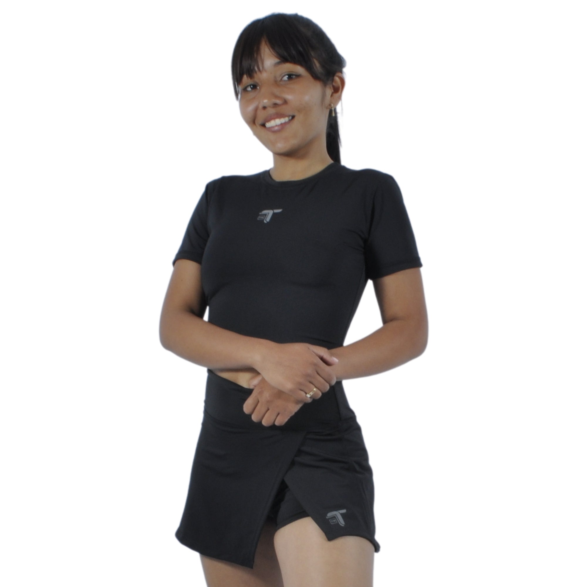 Falda Short Deportiva Tenista Cruzada Inca Tuacol Negra - TUACOL.COM #