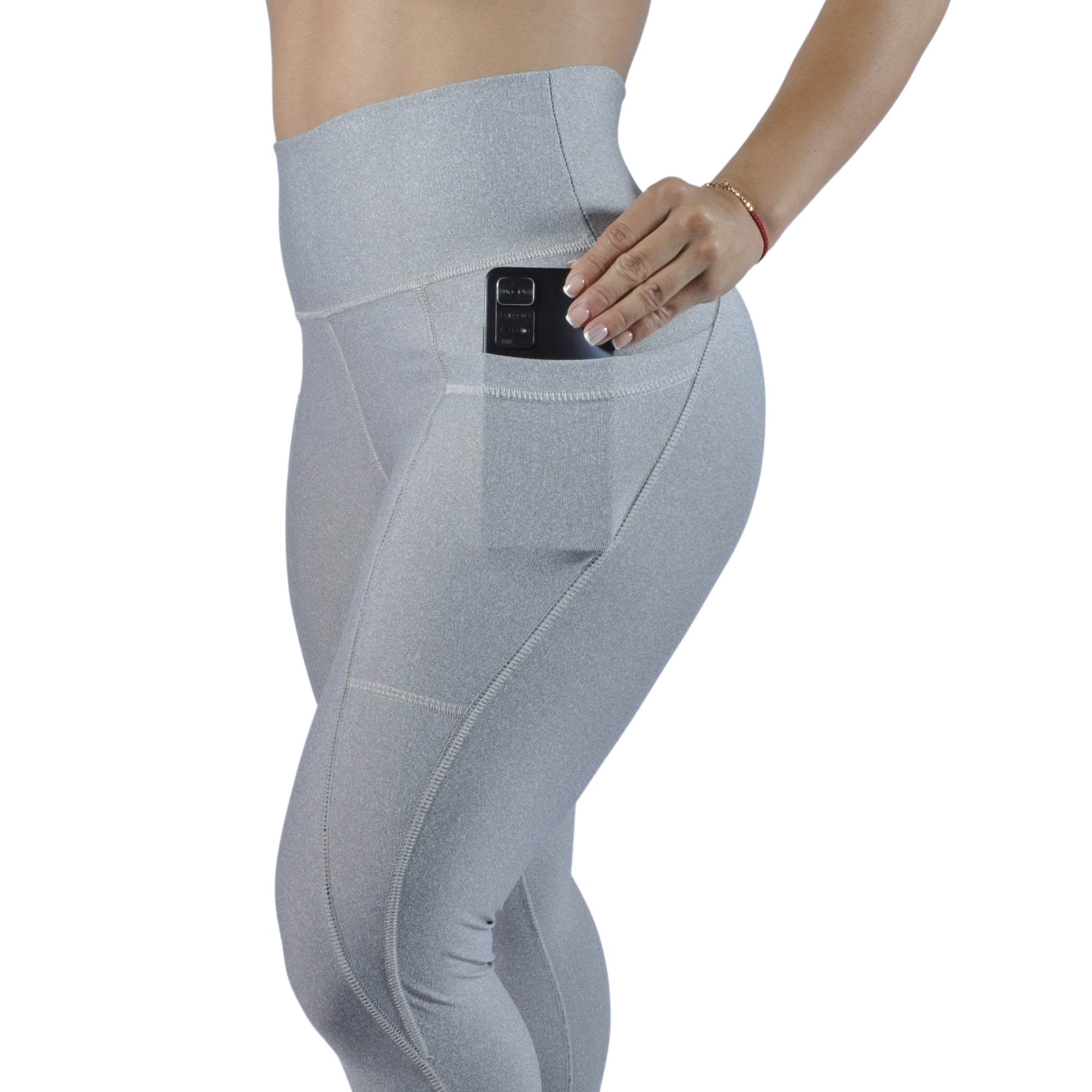 Leggins Deportivo Mujer - Bolsillo Lateral Tuacol Gris Claro - TUACOL.COM #