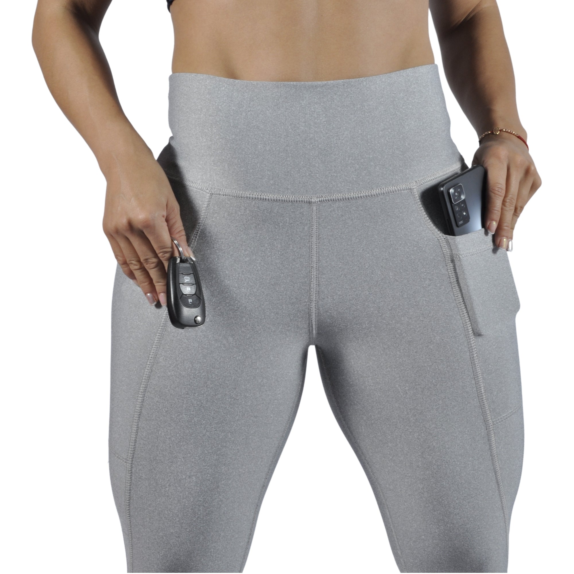 Leggins Deportivo Mujer - Bolsillo Lateral Tuacol Gris Claro - TUACOL.COM #