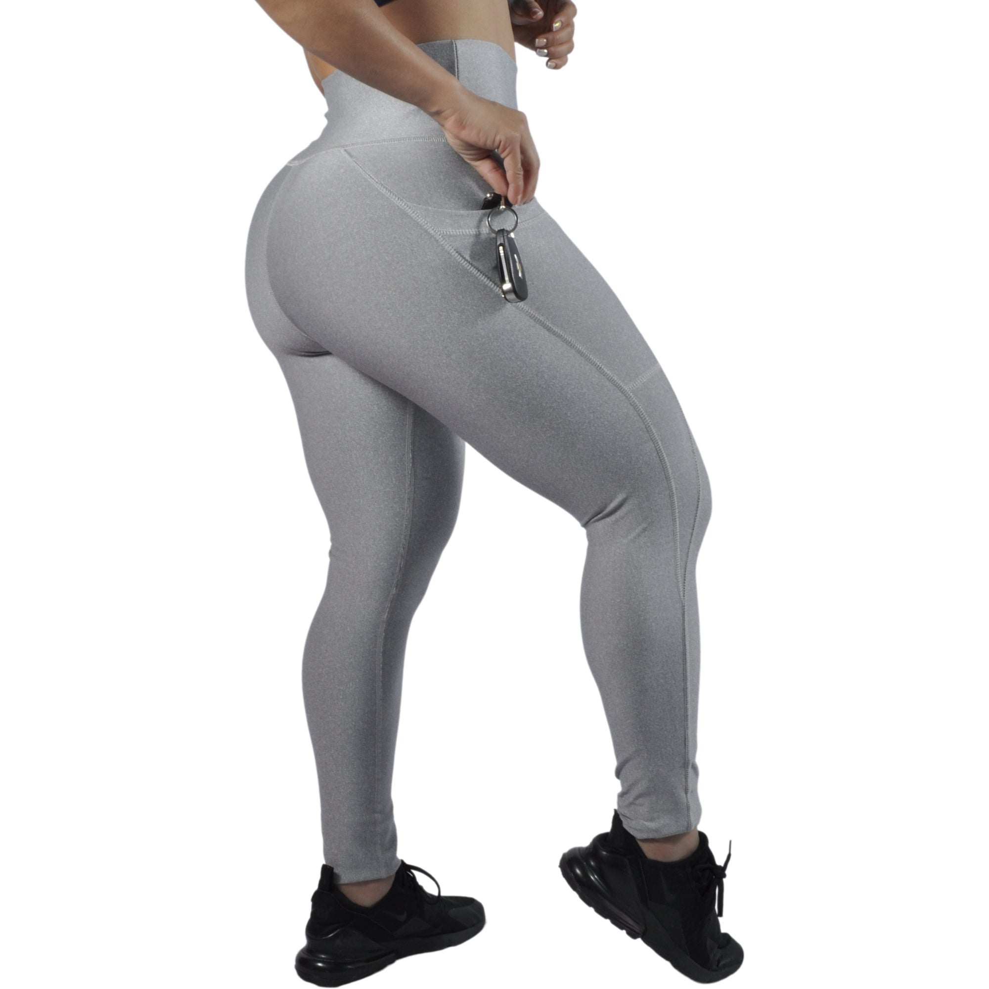 Leggins Deportivo Mujer - Bolsillo Lateral Tuacol Gris Claro - TUACOL.COM #