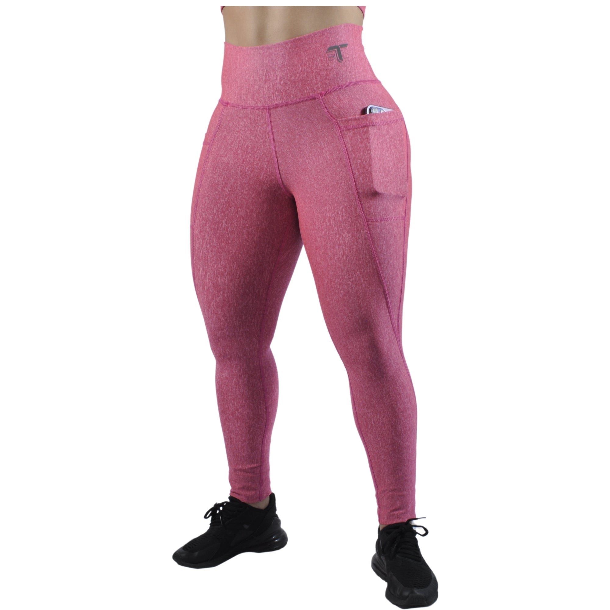 Leggins Deportivo Mujer - Bolsillo Lateral Tuacol Rojo Jaspeado - TUACOL.COM #