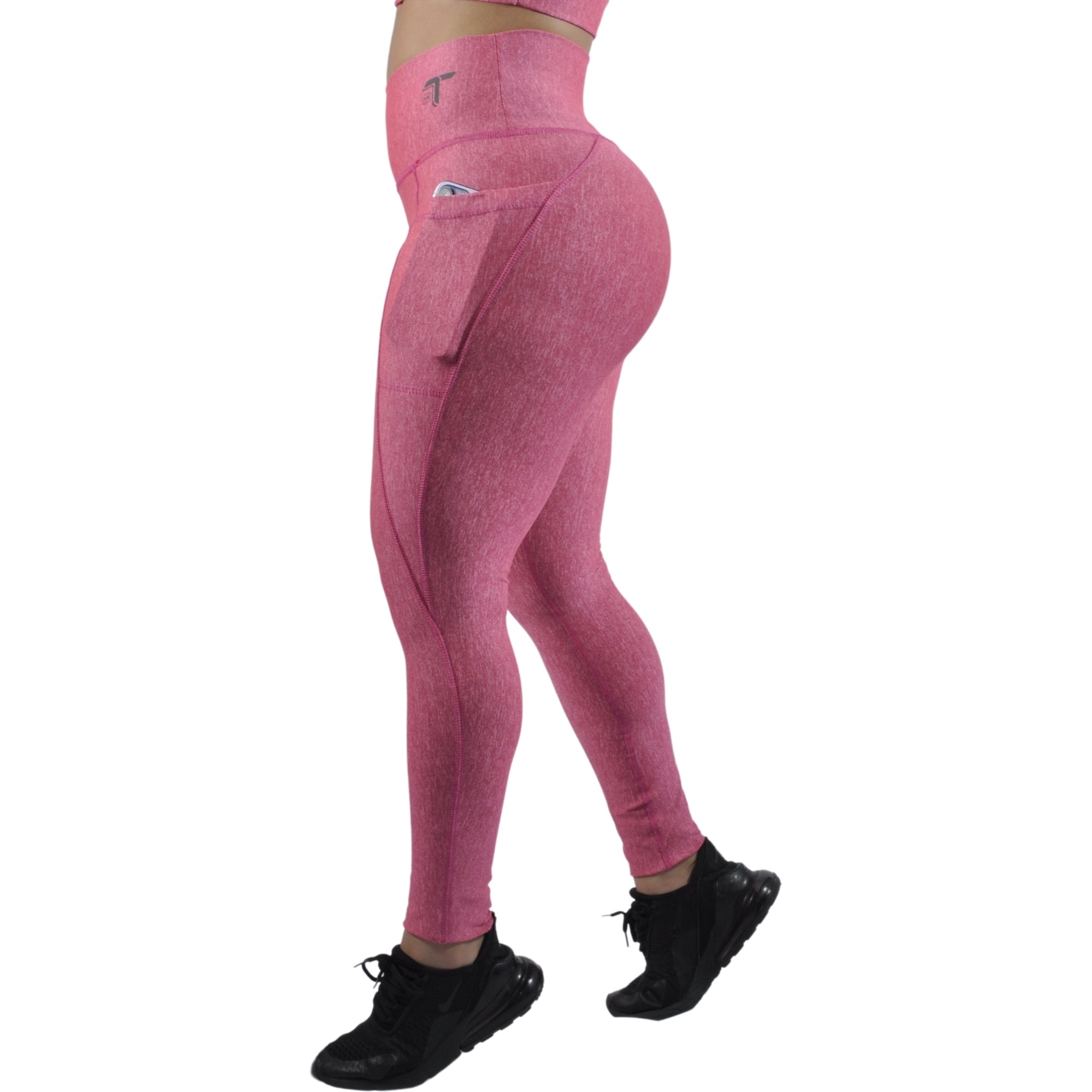 Leggins Deportivo Mujer - Bolsillo Lateral Tuacol Rojo Jaspeado - TUACOL.COM #