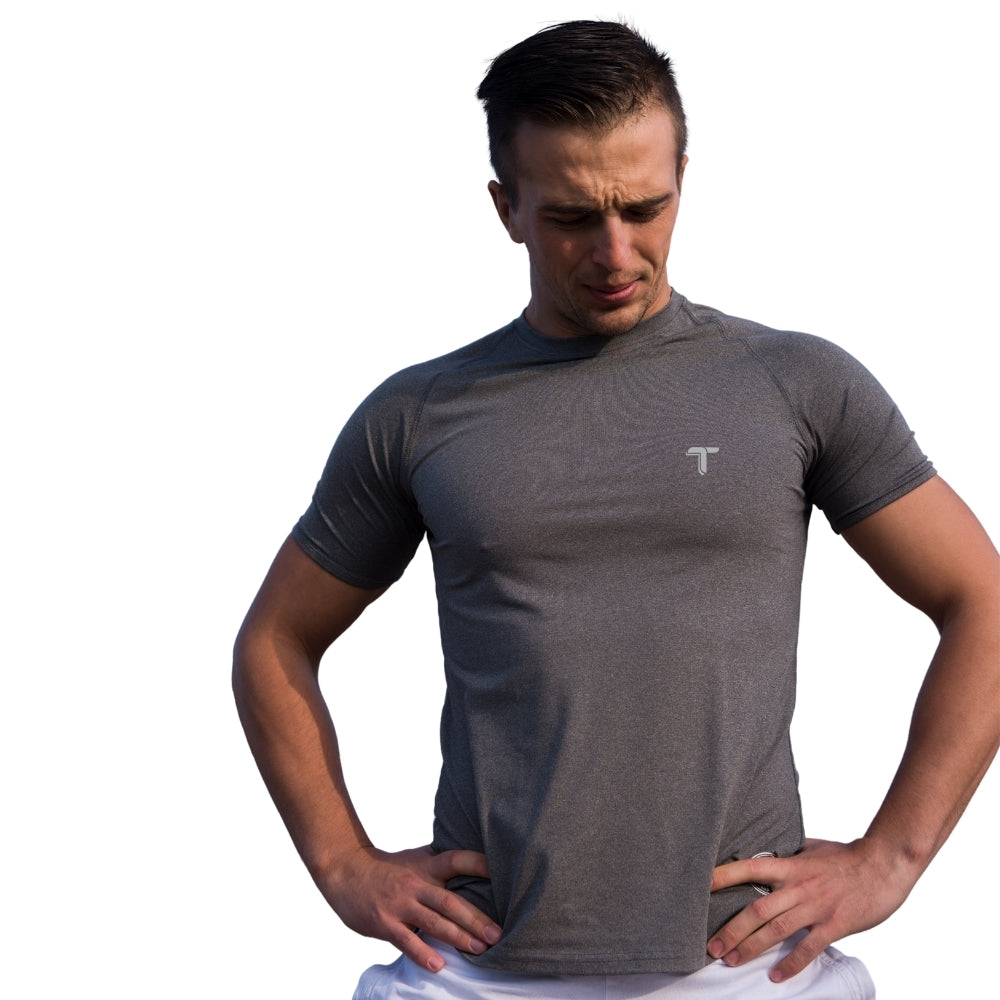 Copia de Camiseta Deportiva Hombre Gris Manga Corta Secado Rápido - TUACOL.COM #