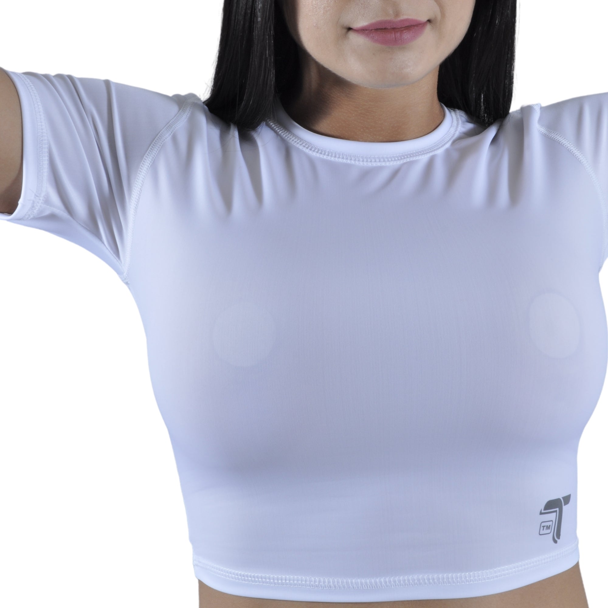 Camiseta Crop Top Mujer Manga Corta Madeira Pac Tuacol Blanco - TUACOL.COM #