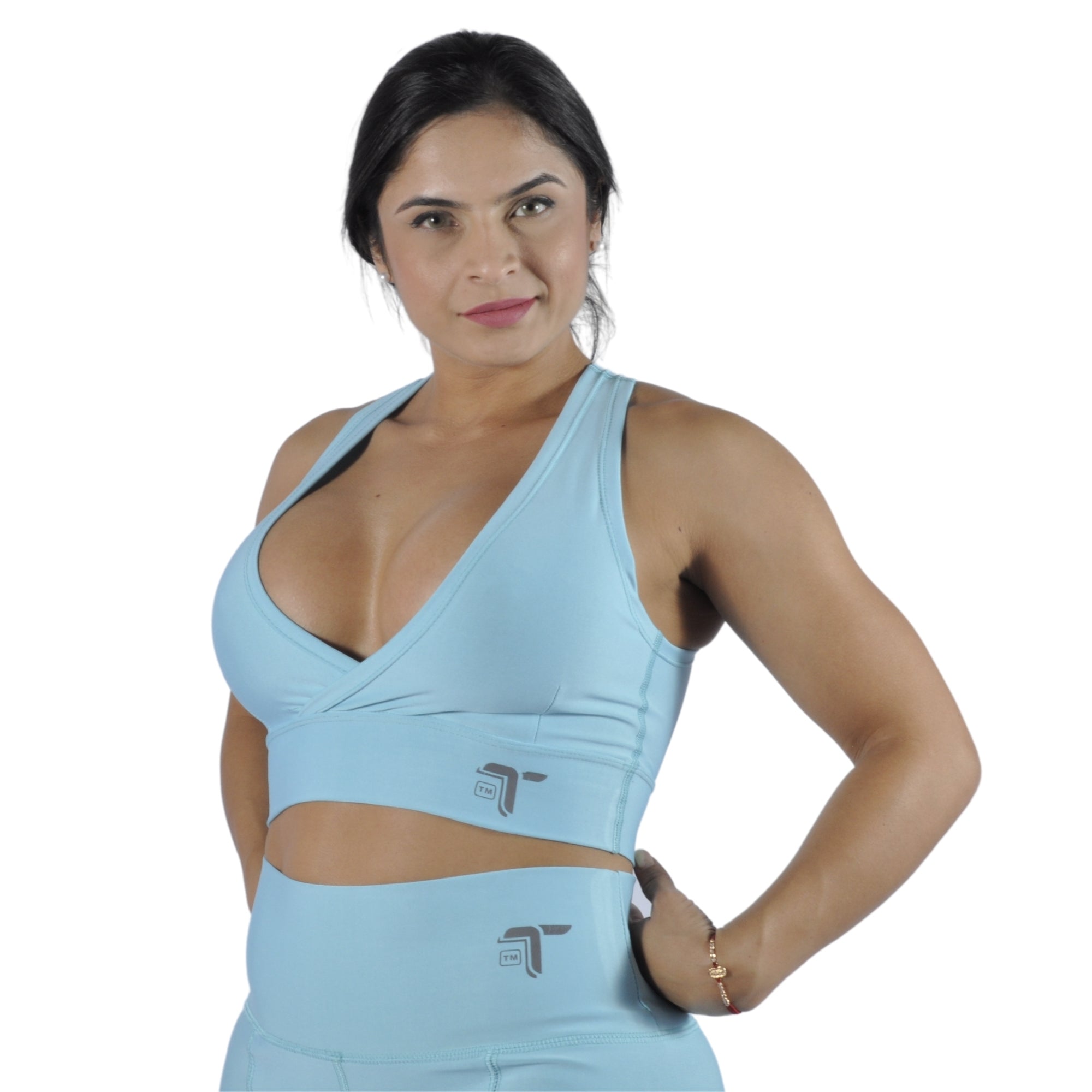 Top Deportivo Mujer - Tirantes Cruzados Ibis Tuacol Azul Celeste - TUACOL.COM #