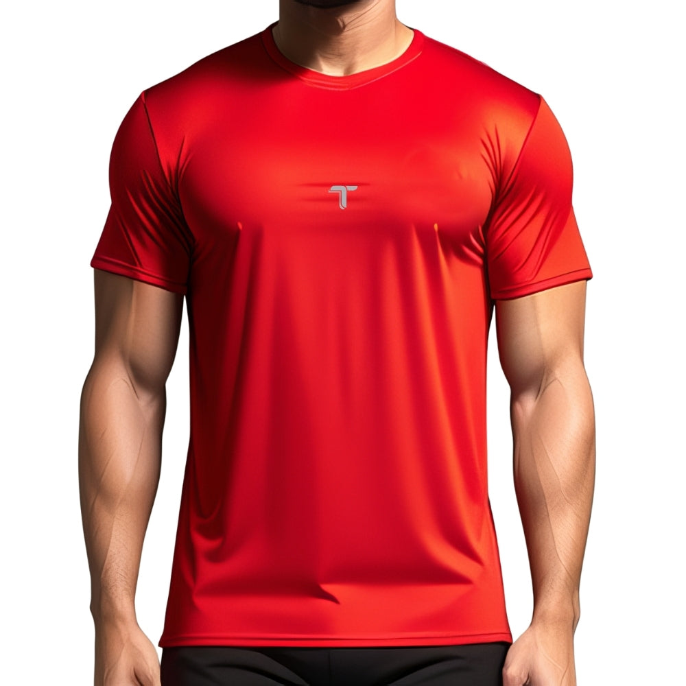 Camiseta Deportiva Hombre Roja Manga Corta SI Fit Sport - I Fit Sport Latam #