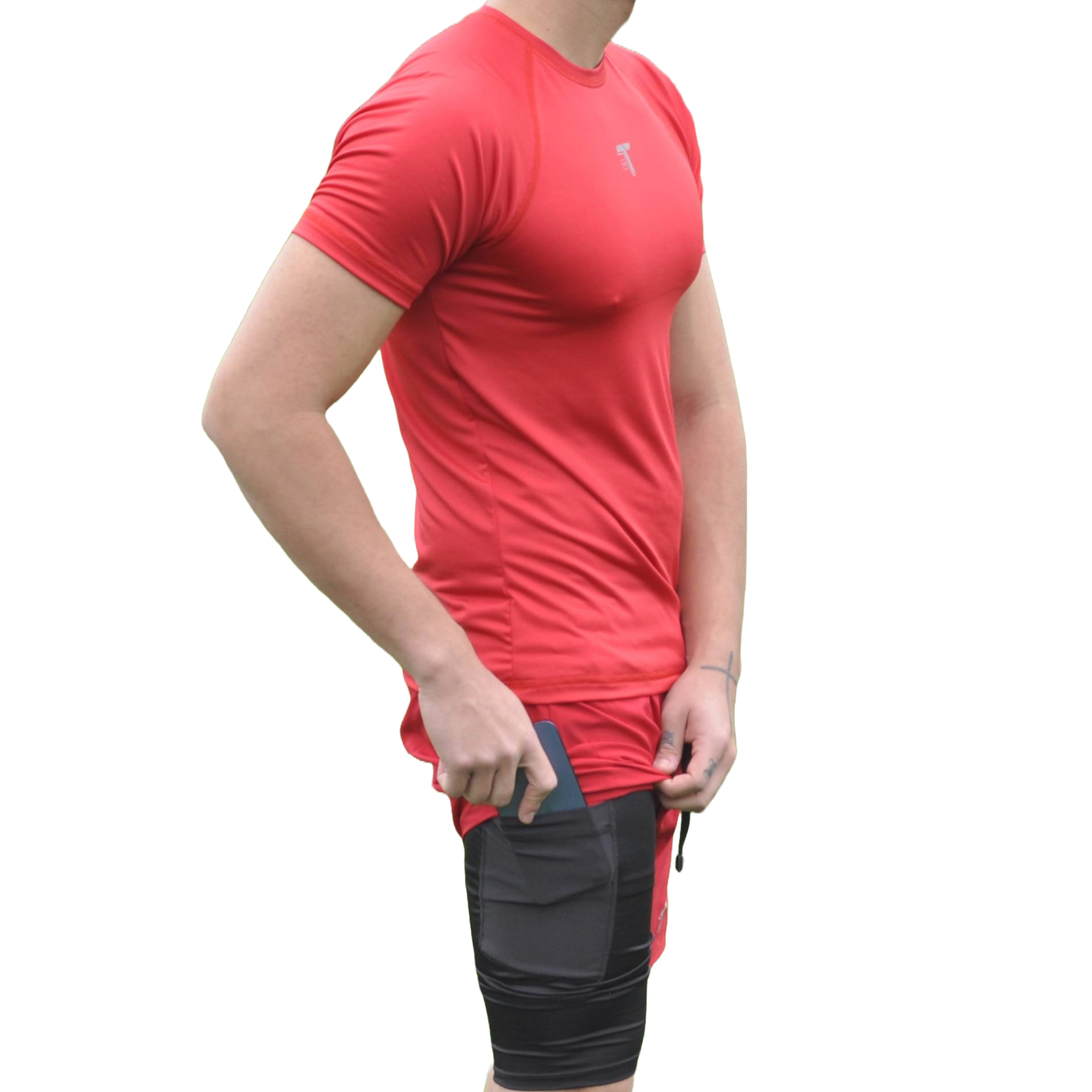 Camiseta Deportiva Hombre Roja Manga Ranglan I Fit Sport - I Fit Sport Latam #