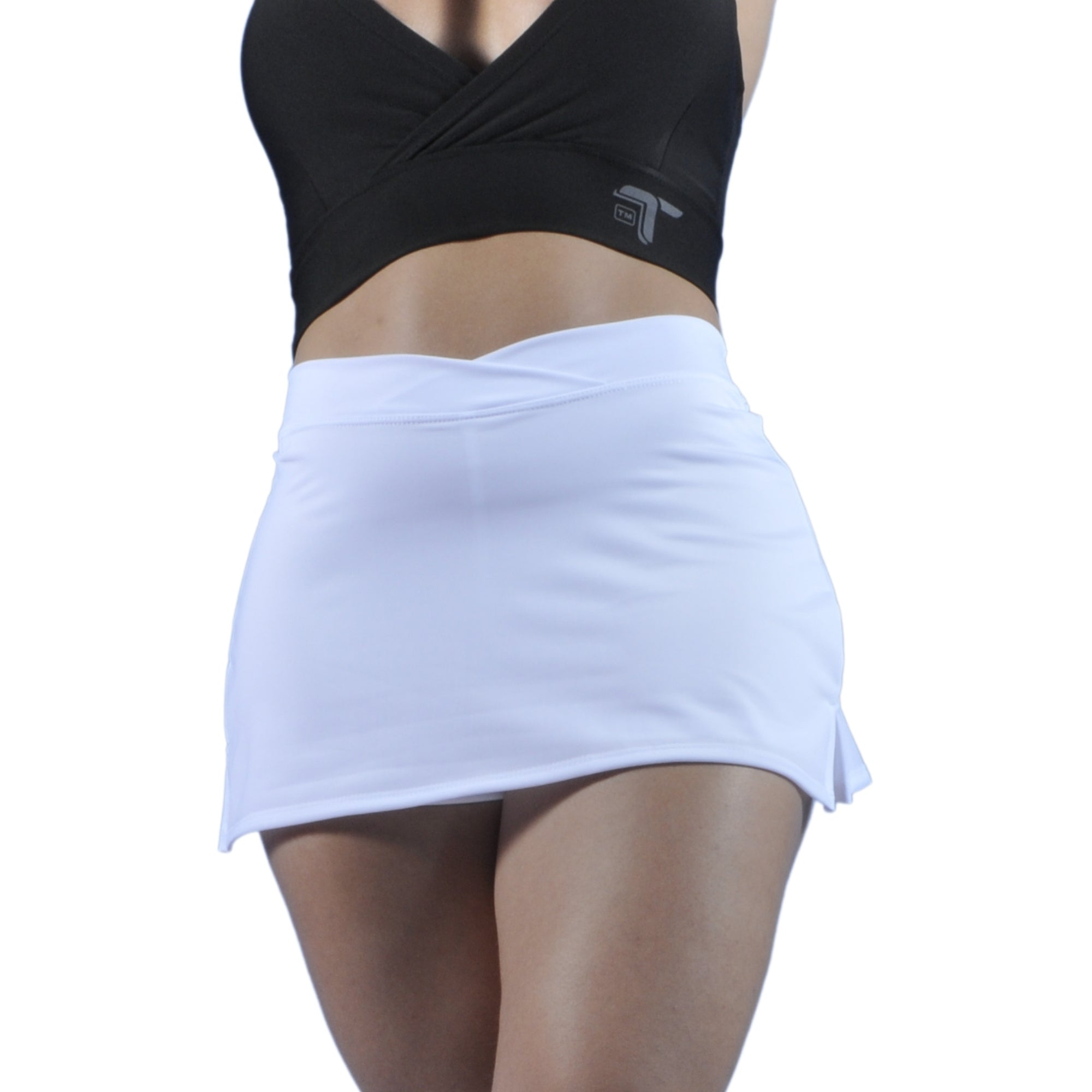 Falda Short Deportiva Pretina Cruzada Tuacol Blanca - TUACOL.COM #