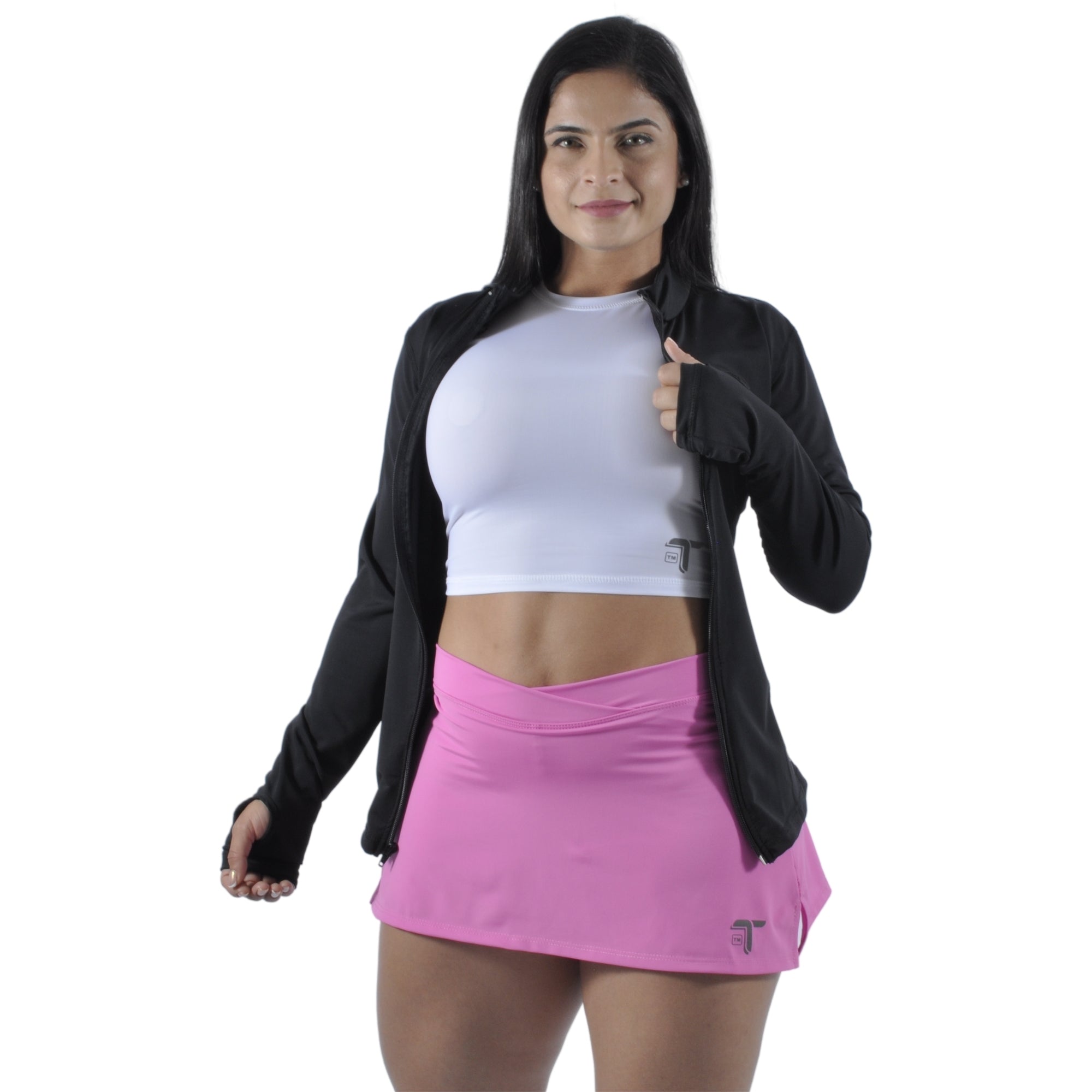 Falda Short Deportiva Pretina Cruzada Tuacol Rosada - TUACOL.COM #