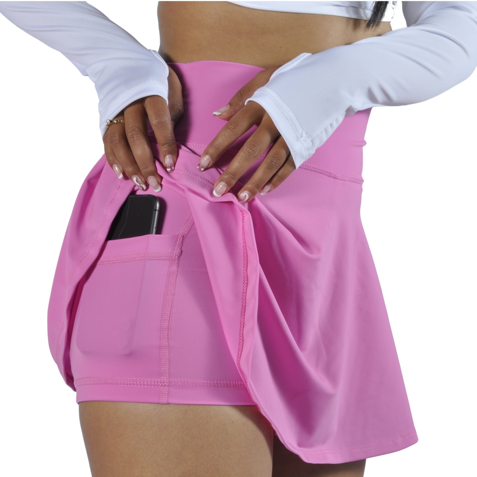 Falda Short Deportiva Ventalle Bolsillo Lateral Tuacol Rosada - TUACOL.COM #