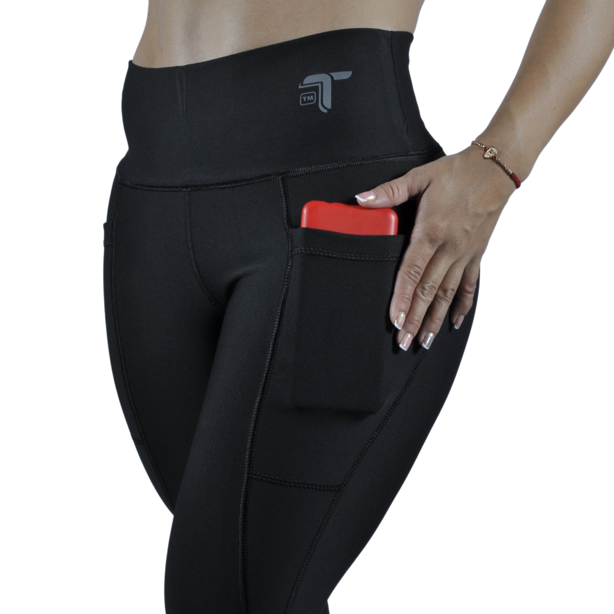 Leggins Deportivo Mujer - Bolsillo Lateral Tuacol Negro - TUACOL.COM #